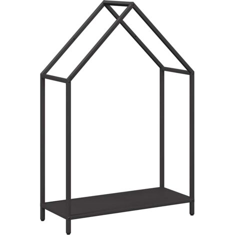 Portant de bois chauffage noir 60x25x90 cm CFW24548 (1/5)