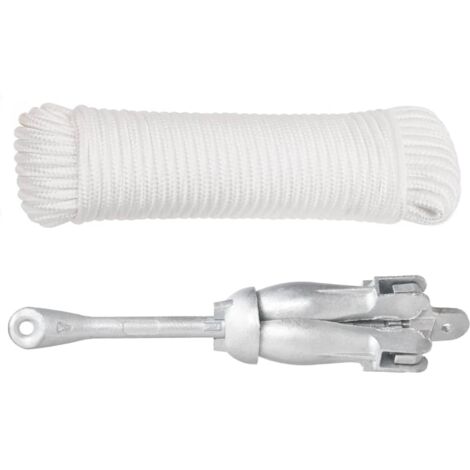 Ancre pliable avec corde argenté 8 kg fonte galvanisée à chaud CFW55128 (1/5)