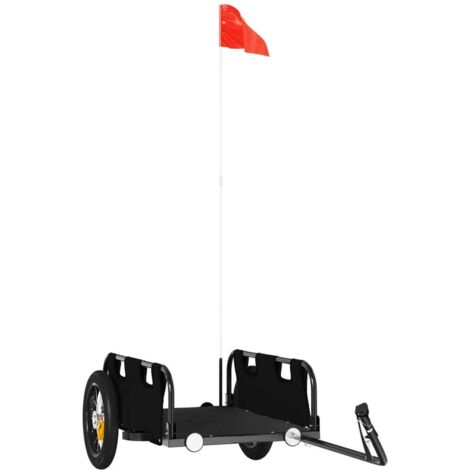 Remorque de vélo noir tissu oxford et fer CFW94607 (1/5)