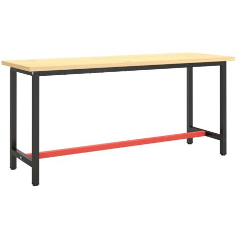 Cadre de banc de travail Noir et rouge mat 170x50x79 cm Métal CFW92067