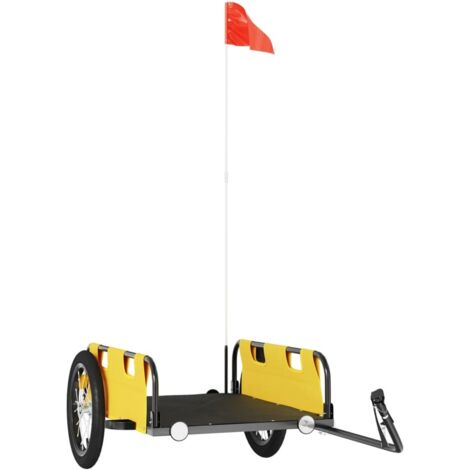 Remorque de vélo jaune tissu oxford et fer CFW64949 (1/5)