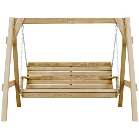 Balancelle de jardin bois de pin imprégné 205x150x157 cm CFW57862