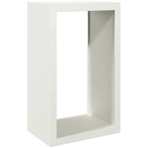 Porte-bûches Portant de bois de chauffage blanc 60x40x100 cm acier CFW83725 (1/5)