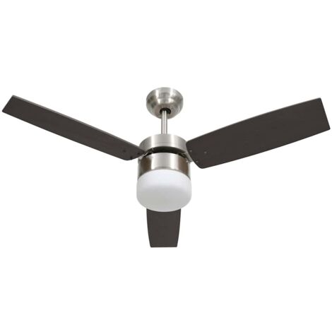 Ventilateur de plafond lampe et télécommande 108cm Marron foncé CFW58714 (1/5)