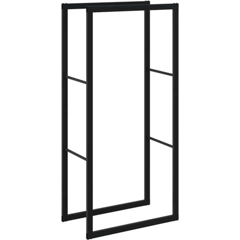 Porte-bûches Portant de bois de chauffage noir 55x30x116 cm acier CFW31278 (1/5)