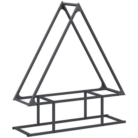 Portant de bois chauffage anthracite 80x25x90 cm CFW96466 (1/5)