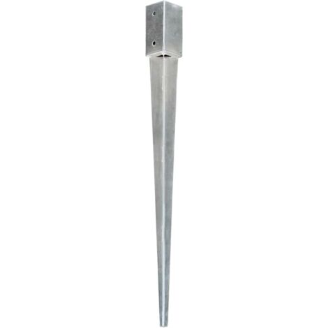Piquets au sol 6 pcs Argenté 7x7x90 cm Acier galvanisé CFW86566 (1/5)