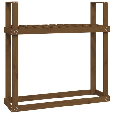 Porte-bûches Support bois de chauffage Marron miel 110x35x108,5 cm Bois pin CFW44568 (1/5)