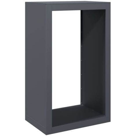 Porte-bûches  Portant de bois de chauffage anthracite 60x40x100 cm acier CFW34371