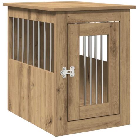 Meuble de cage pour chiens chêne artisanal 45x62x59 cm CFW19325
