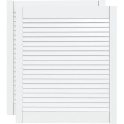 Portes d'armoire à persiennes 2 pcs blanc 69x59,4 cm pin massif CFW84292