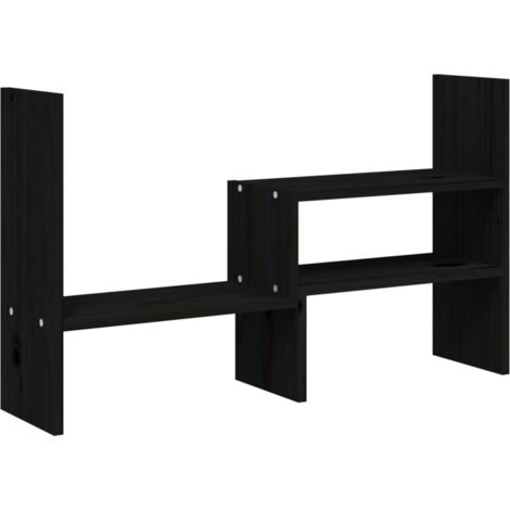 Support pour moniteur Support d'écran Noir (39-72)x17x43 cm Bois de pin solide CFW68151 (1/5)