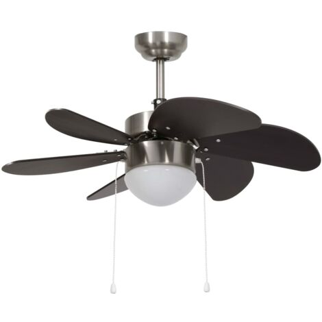 Ventilateur de plafond avec lampe 76 cm Marron foncé CFW32590 (1/5)