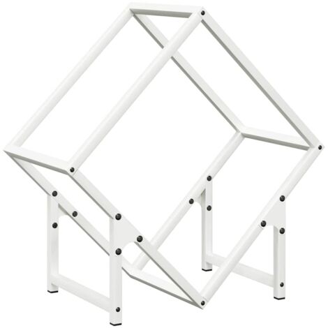 Portant de bois chauffage blanc 50x25x50 cm CFW91400 (1/5)