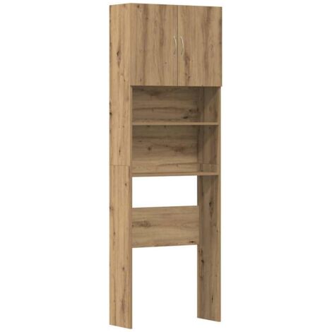 Meuble de machine à laver chêne artisanal bois d'ingénierie CFW94548
