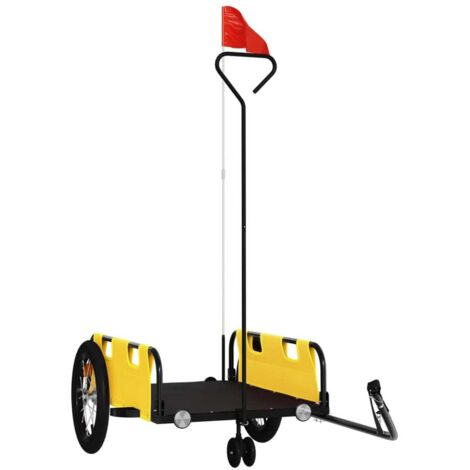 Remorque de vélo jaune tissu oxford et fer CFW90874 (1/5)