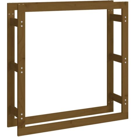 Porte-bûches  Support de bois de chauffage Marron miel 100x25x100 cm Bois pin CFW83988 (1/5)