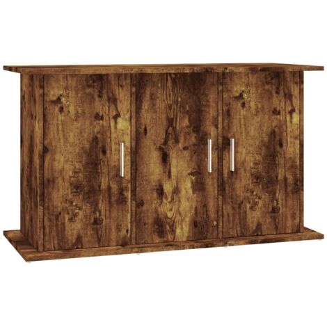 Support pour aquarium  Meuble pour Aquarium chêne fumé 101x41x58 cm bois d'ingénierie CFW62418