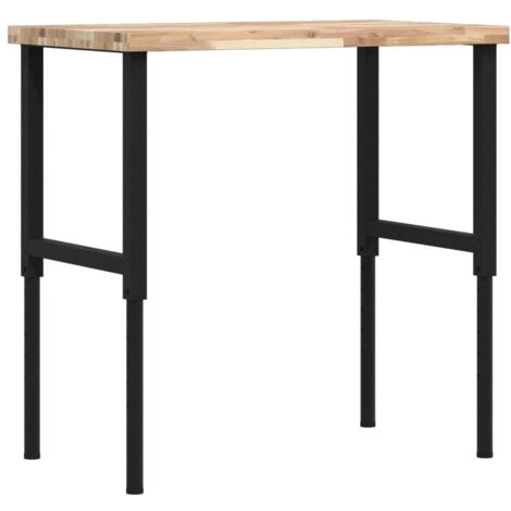 Établi 100x60x(73-99,5) cm bois de chêne massif rectangulaire CFW88357 (1/5)