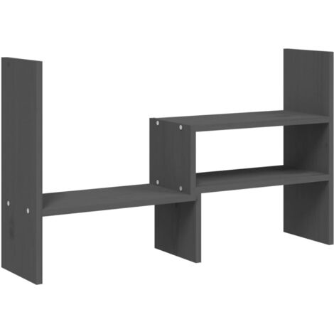 Support pour moniteur Support d'écran Gris (39-72)x17x43 cm Bois de pin solide CFW73688 (1/5)