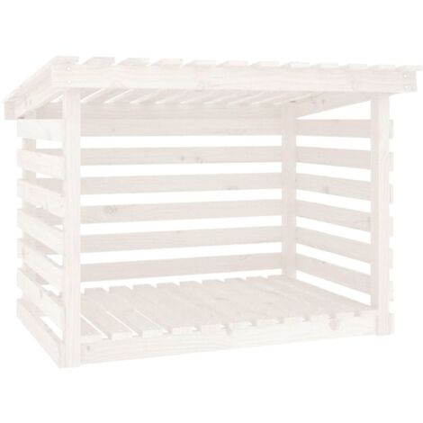 Porte-bûches  Support pour bois de chauffage Blanc 108x73x79 cm Bois de pin CFW42692