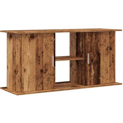 Support pour aquarium  Meuble pour Aquarium vieux bois 121x41x58 cm bois d'ingénierie CFW65519