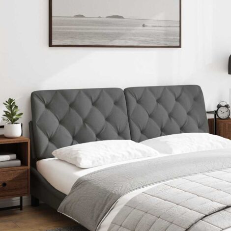 Coussin de tête de lit gris foncé 160 cm tissu CFW72027 (1/5)