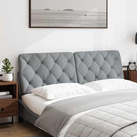 Coussin de tête de lit gris clair 160 cm tissu CFW95847 (1/5)