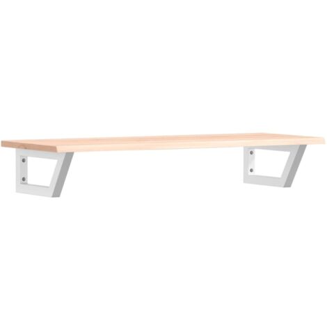 Étagères de rangement,Étagère de vasque murale acier et bois de chêne massif CFW44066 (1/5)