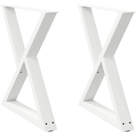 Pied de meuble,Pieds de table à manger 2 pièces Blanc 80 x (72-73,3) cm Acier CFW67124