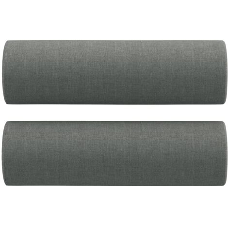 Coussins décoratifs lot de 2 Gris foncé Ø15x50 cm Tissu CFW41083 (1/5)
