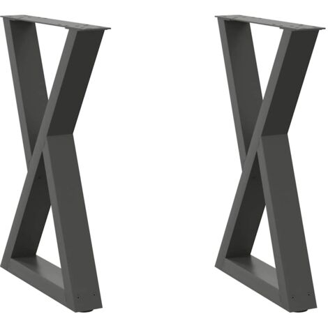 Pied de meuble,Pieds de table à manger 2 pièces Anthracite 60 x (72-73,3) cm Acier CFW94122