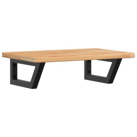 Étagères de rangement,Étagère de vasque murale acier et bois de chêne massif CFW38635 (1/5)