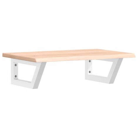 Étagères de rangement,Étagère de vasque murale acier et bois de chêne massif CFW65107 (1/5)