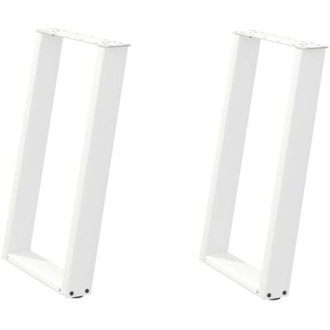 Pied de meuble，Pieds de table à manger en U, 2 pièces, blanc, 50 x (72-73) cm, acier CFW50328