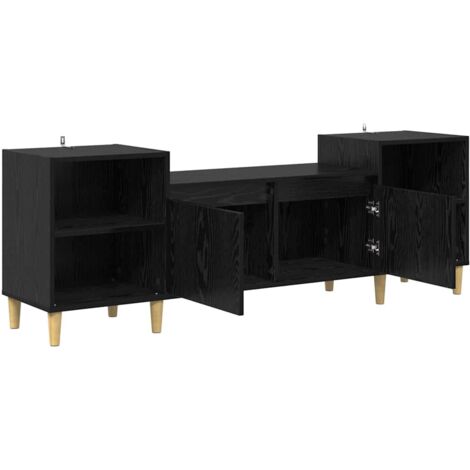 Meuble TV,Banc Tv Moderne,Meuble De Rangement Chêne noir 160 x 35 x 55 cm Bois d'ingénierie CFW41063 (1/5)