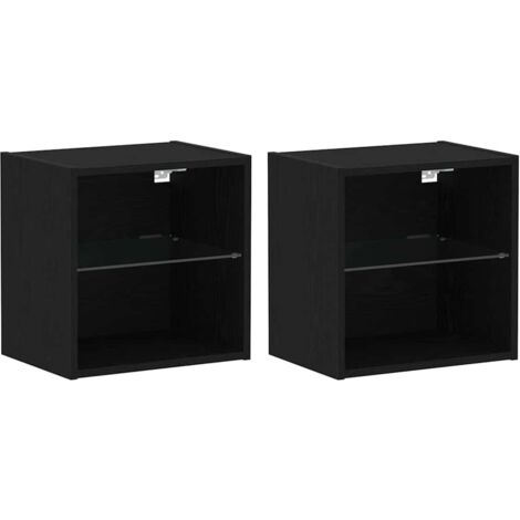 Étagère flottante avec étagère 2 pcs,Étagères de rangement Noir 40 x 28.5 x 40 cm CFW89008 (1/5)