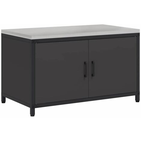 Meuble de rangement de cuisine avec étagère Noir Acier CFW12979
