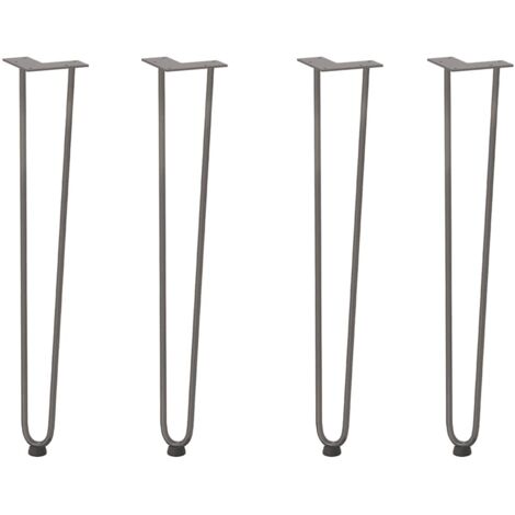 Pied de meuble,Pieds en épingle à cheveux pour consoles, lot de 4, acier naturel, 72 cm, acier massif CFW46096 (1/5)