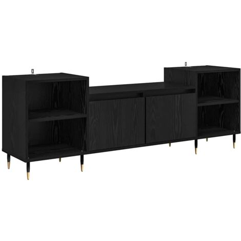 Meuble TV,Banc Tv Moderne,Meuble De Rangement Chêne noir 160 x 35 x 55 cm Bois d'ingénierie CFW32077 (1/5)