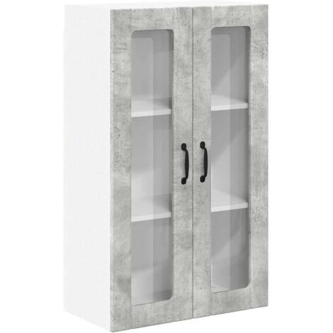Armoire Murale Cuisine Avec LED - 122,4 X 68 X 25,2 Cm - 3 Étages, 2 Portes - Blanc Moderne - Éclairage RGB - 8