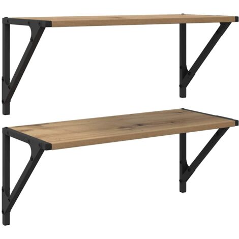Étagères Murales 2 pcs,Étagères de rangement Chêne artisanal 60 x 25 x 25,5 cm CFW50390 (1/5)