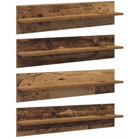 Étagères Murales 4 pcs,Étagères de rangement Bois Ancien 80 x 11,5 x 18 cm CFW83952 (1/5)
