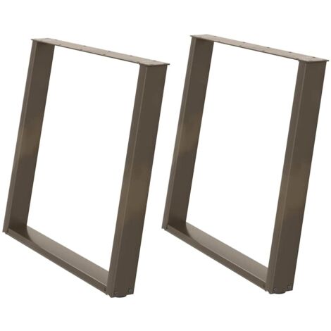 Pied de meuble,Pieds de table à manger en forme de U, 2 pièces, acier naturel, 90 x (72-73) cm CFW53118 (1/5)
