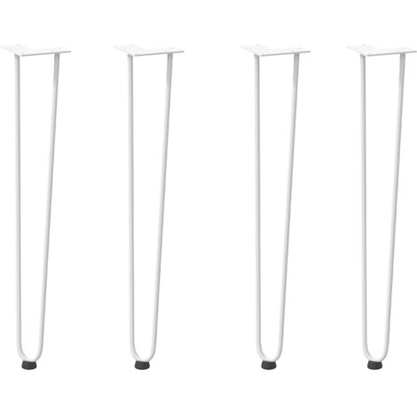 Pied de meuble，Pieds en épingle à cheveux pour consoles, lot de 4, blanc, 72 cm, acier massif CFW68885 (1/5)