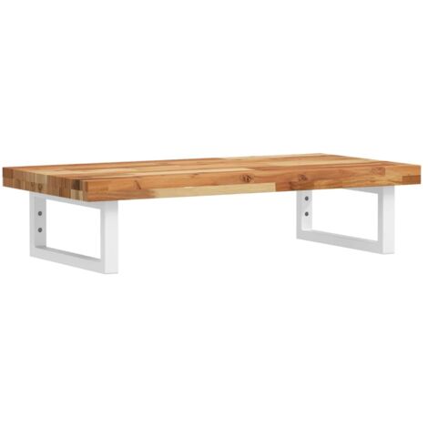 Étagères de rangement,Étagère de vasque murale acier et bois massif d'acacia CFW51840 (1/5)