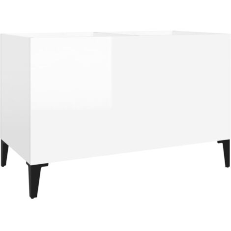 Meubles de Rangement,Armoire à disques blanc brillant 74,5x38x48cm bois d'ingénierie CFW435293 (1/5)