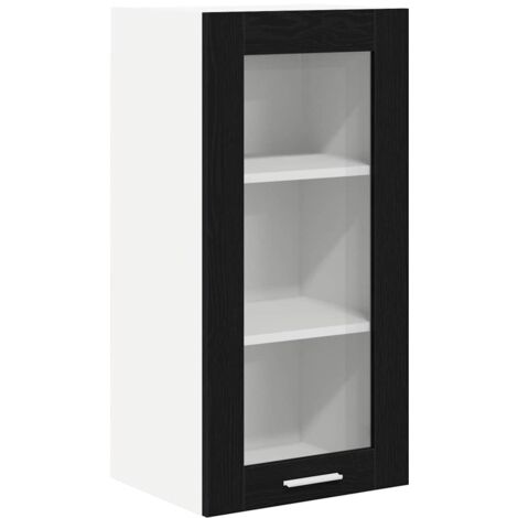 Meubles de Rangement,Armoire suspendue avec stockage Riga Chêne noir 40 x 31 x 80 cm CFW796953 (1/5)