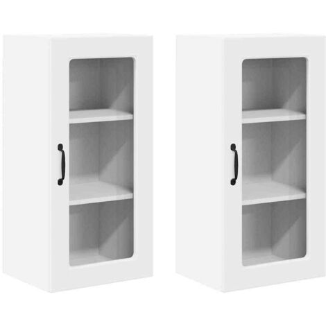 Meubles de Rangement,Armoire de cuisine avec étagère 2 pcs Blanc 40 x 31 x 80 cm CFW100570 (1/5)