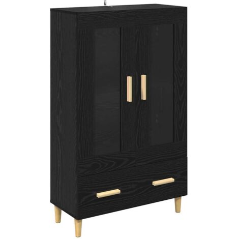 Buffet，Haut Armoire Chêne noir 70 x 31 x 115 cm Bois d'ingénierie CFW987038 (1/5)